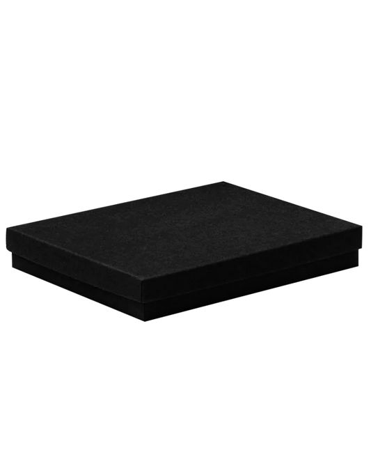 Cotton Fill Jewellery Box Black Kraft 140 mm W x 178 mm L x 25 mm D CF75