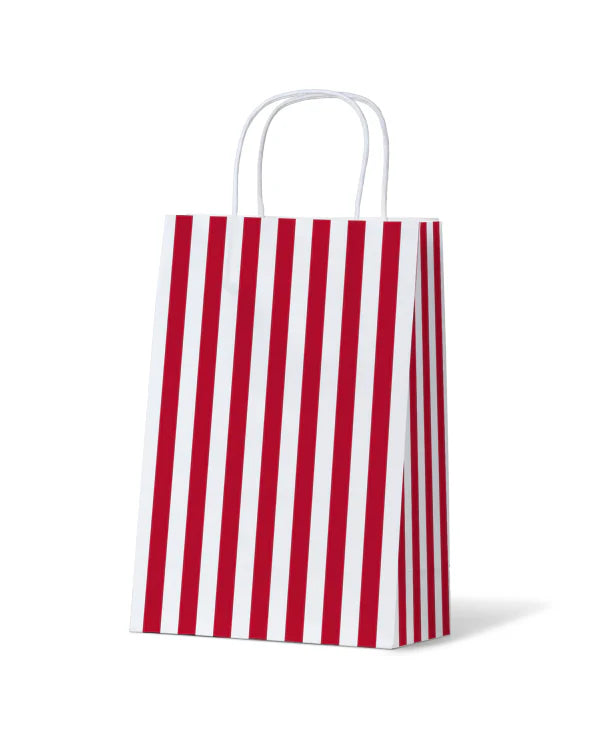 Cafe Stripe Red Junior Paper Bag