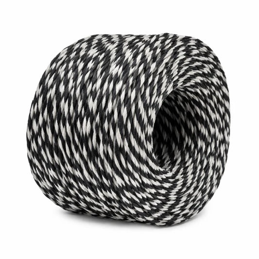 Paper Twine Two Tone Black and White 2 mm x 100 Metres