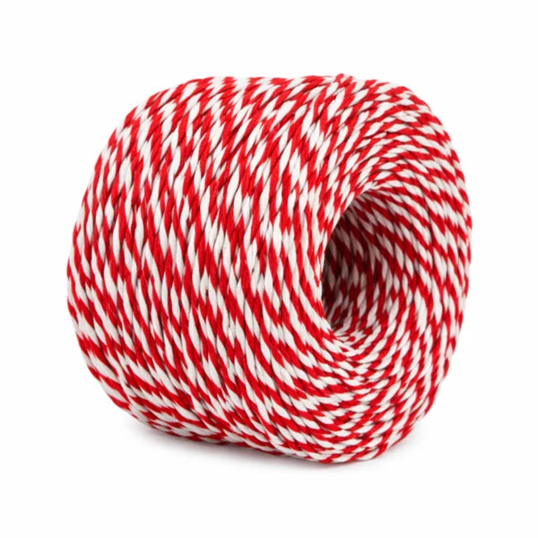 Paper Twine Two Tone Red and White 2 mm x 100 Metres