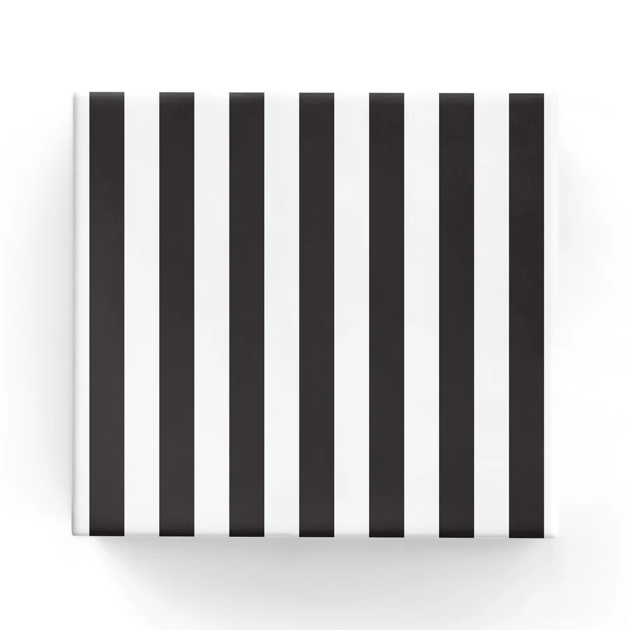 Cafe Stripe Black Wrapping on Matte White Paper