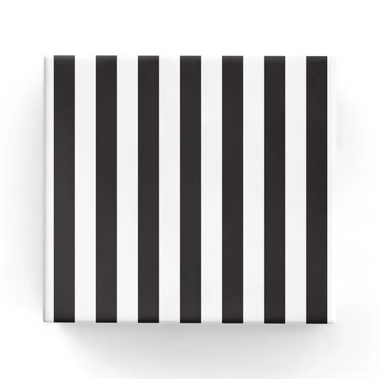 Cafe Stripe Black Wrapping on Matte White Paper