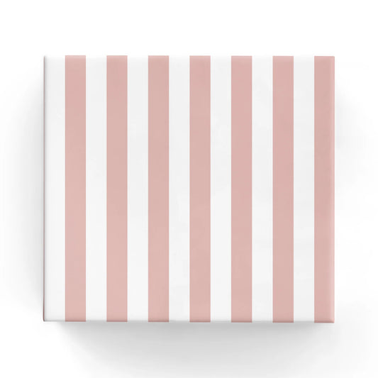 Cafe Stripe Dusty Pink Wrapping on Matte White Paper