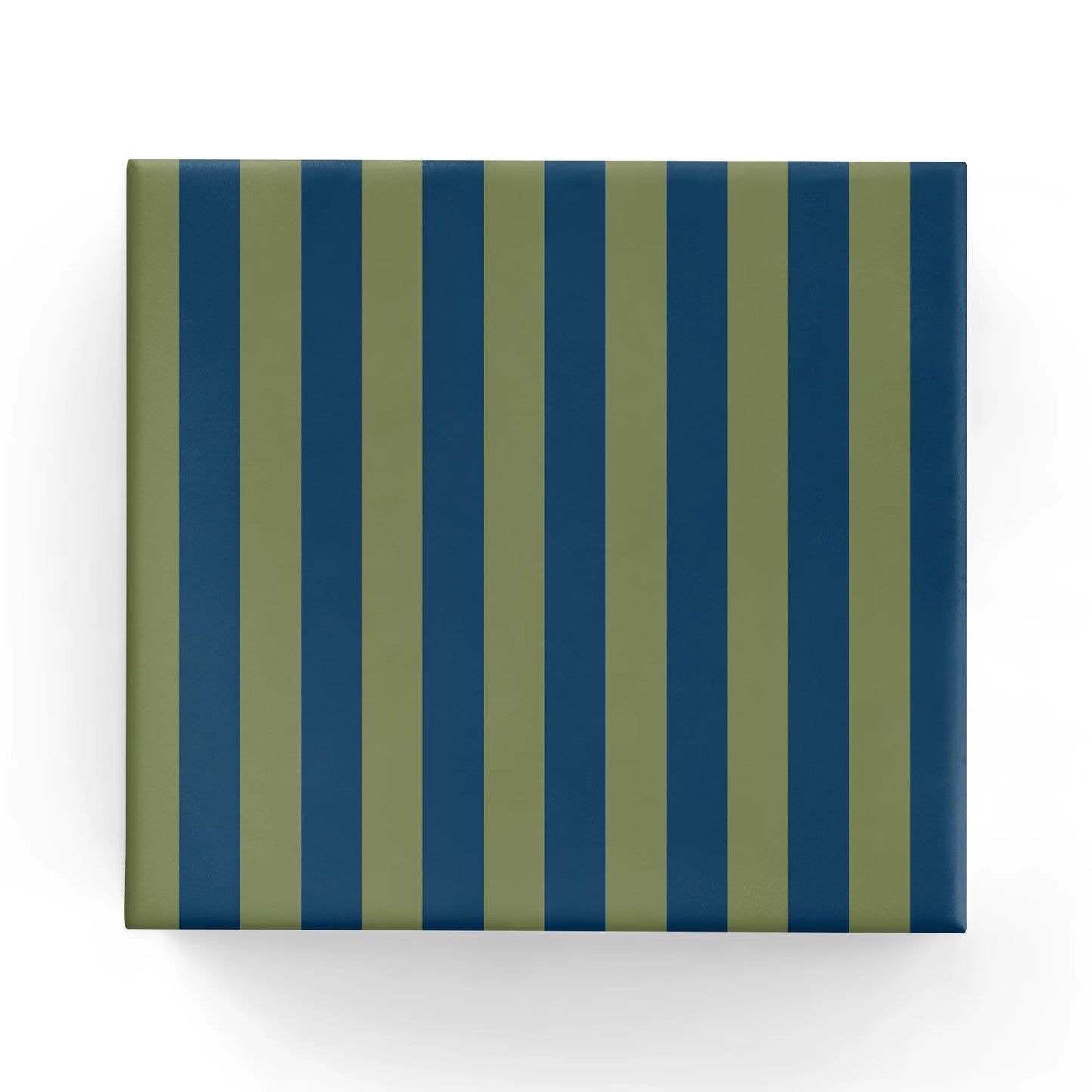 Stripe Earth Green/Navy Wrapping on Matte White Paper