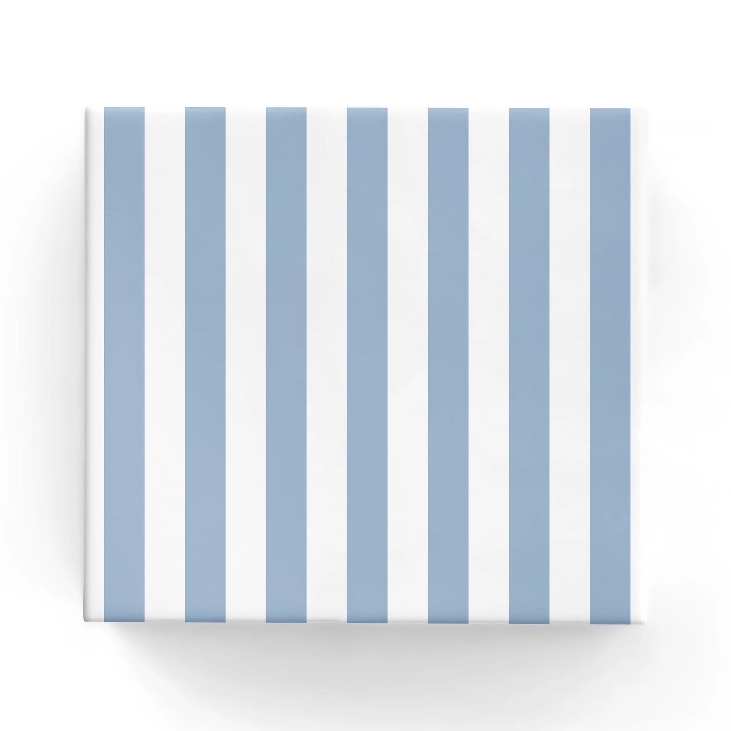 Cafe Stripe French Blue Wrapping on Matte White Paper
