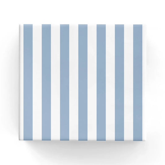 Cafe Stripe French Blue Wrapping on Matte White Paper