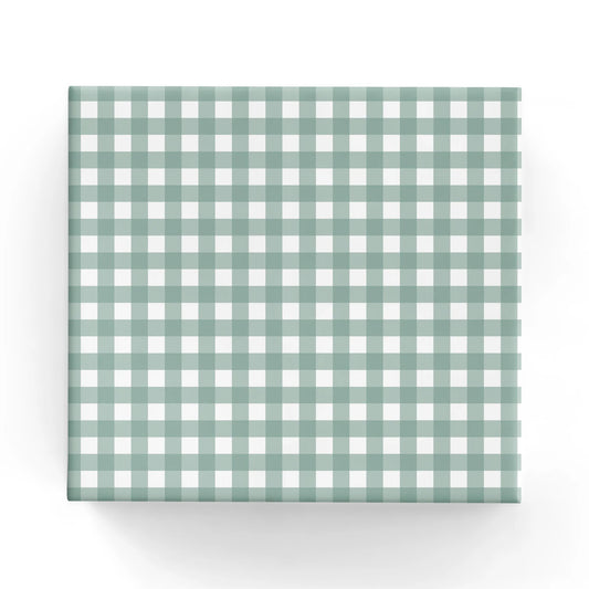 Gingham Check Rivergum Wrapping on Matte White Paper