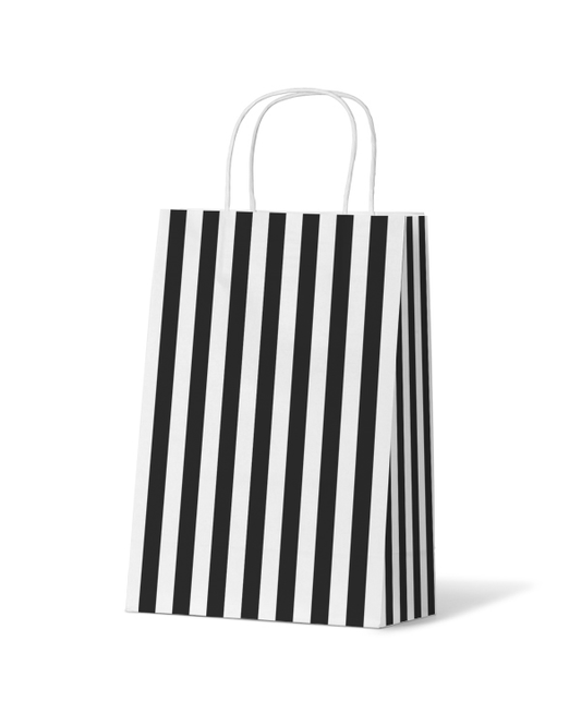 Cafe Stripe Black Junior Paper Bag