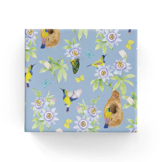 Passion Flower Blue Wrapping Paper