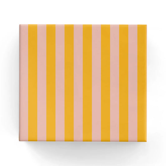 Stripe Dusty Pink/Mustard Wrapping on Matte White Paper