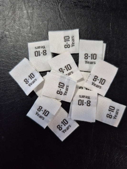 White Woven Labels Single Pack Special Size 8-10 Years
