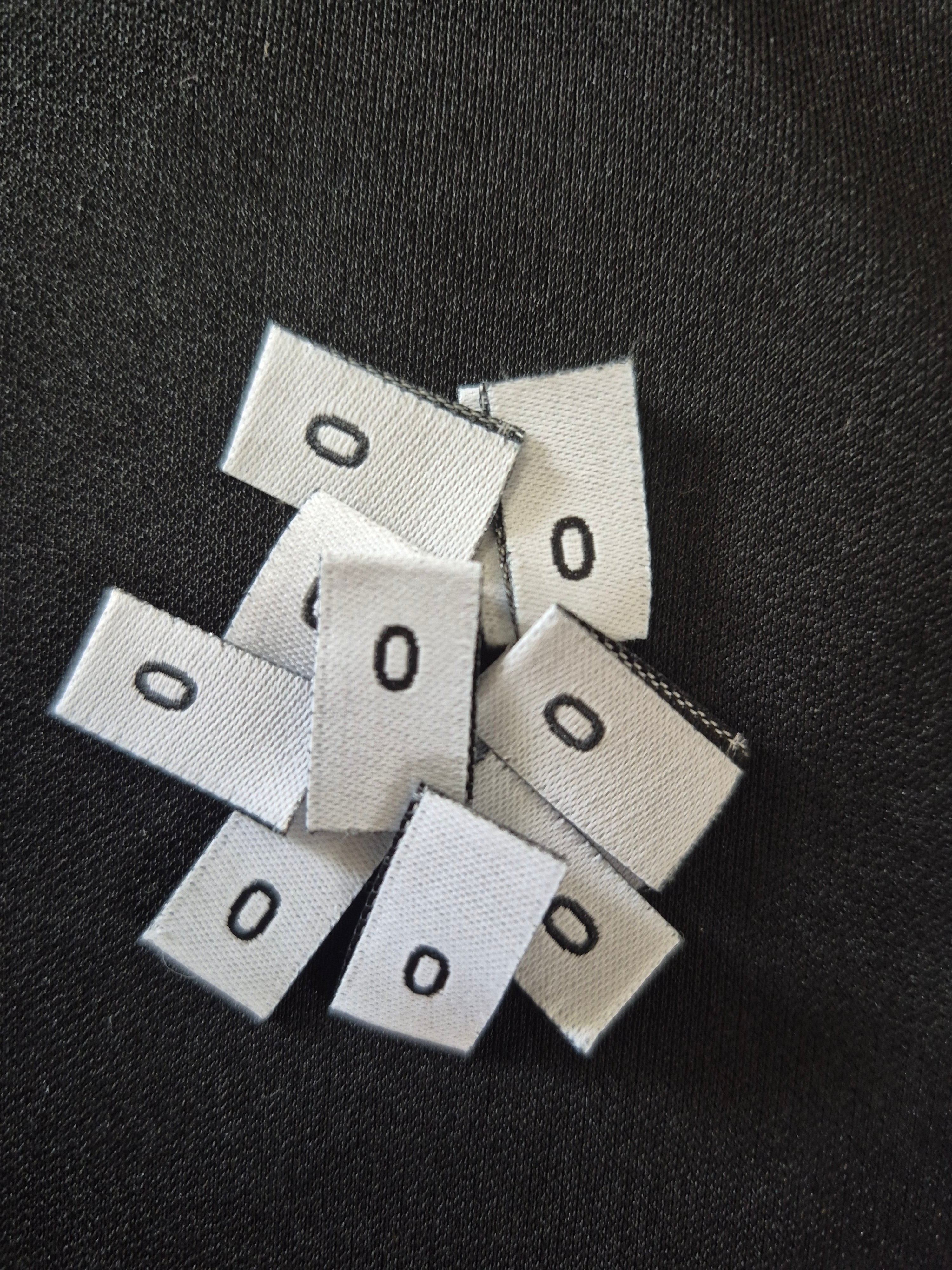 Soft Grey Black Text Woven Labels Size 0 Special – Bags And Tags Australia
