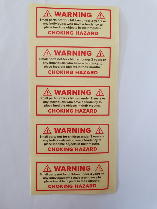 Warning Choking Hazard Adhesive Labels