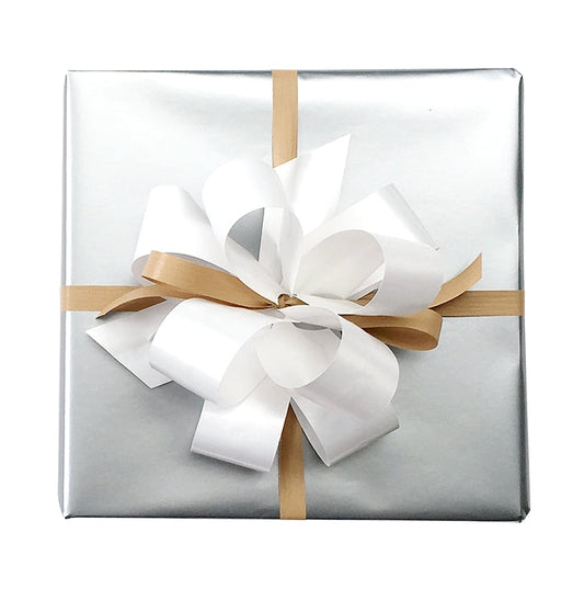 Metallic Silver Wrapping on White Paper See Note
