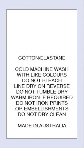 Cotton Elastane Do Not Iron Print or Embellishments