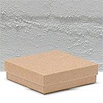 Cotton Fill Jewellery Box Natural Kraft 89 mm W x 89 mm L x 25 mm D CF33