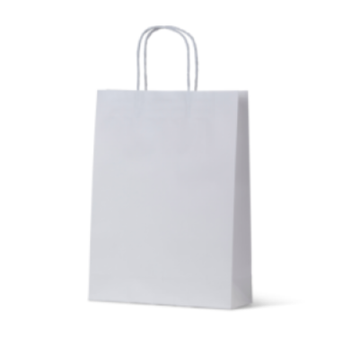 White Kraft Paper Carry Bags Small