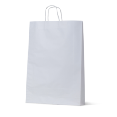 White Kraft Paper Carry Bags Large