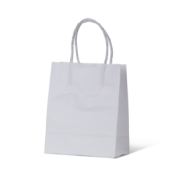 White Kraft Paper Carry Bags Runt