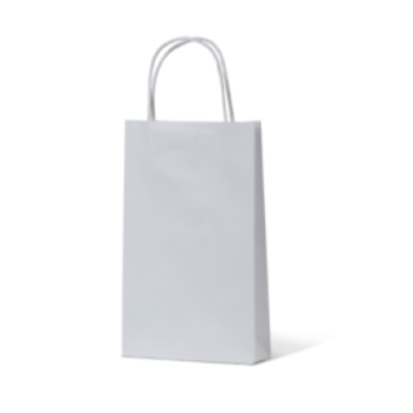 White Kraft Paper Carry Bags Extra Small